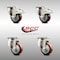 Service Caster 3.5 Inch 316SS Maroon Polyurethane Wheel Swivel Plate Caster Lock Brakes, 2PK SCC-SS316TTL20S3514-PPUB-MRN-2-S-2 - alternate 2